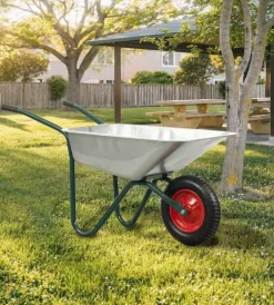 EuroGarden Attrezzatura Giardinaggio|Carriola da giardino in acciaio zincato con vasca da 70 litri
