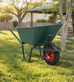 EuroGarden Attrezzatura Giardinaggio|Carriola da giardino con vasca in pvc da 100 litri e telaio in acciaio