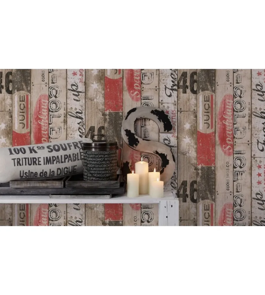 Decorazione Pareti- Carta da parati parato carta assi con scritte