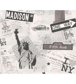 Decorazione Pareti|Carta da parati parato carta madison ny bia/nero