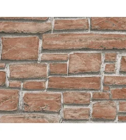 Decorazione Pareti- Carta da parati parato espanso matt. rust. rosso