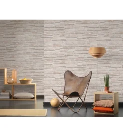 Decorazione Pareti- Carta da parati parato espanso matt. rust. beige