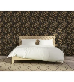 Hot Carta da parati parato espanso tnt ramage oro nero Decorazione Pareti