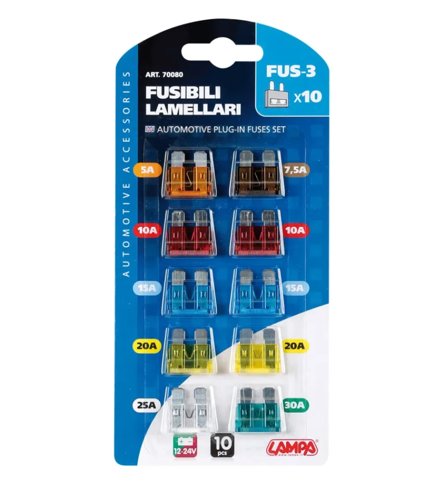 Elettrico-Lampa Cartellina fusibili lamellari 10 pezzi 70080