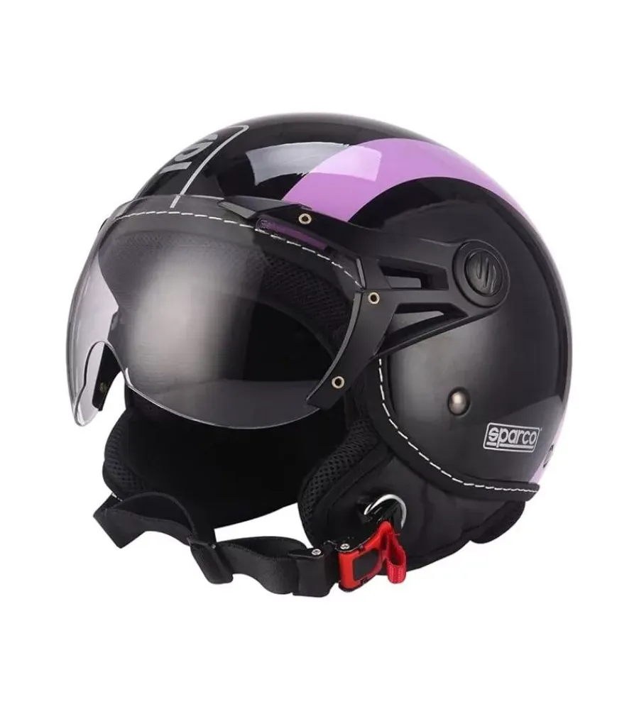 Moto-Sparco Casco moto "sp501" nero/viola, tg l