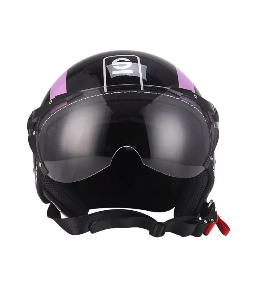 Moto-Sparco Casco moto "sp501" nero/viola, tg l