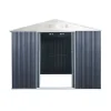 Domus Casette Da Giardino|Casetta da esterno in lamiera zincata "s" grigia con porte scorrevoli 187x131x194 cm