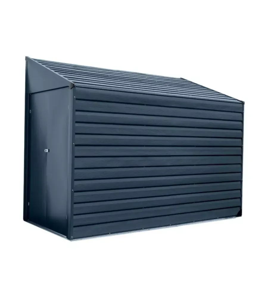 Habrita Casette Da Giardino|Casetta da giardino addossata "arrow yardsaver" in acciaio zincato antracite 124,5x202,6x208,3 cm