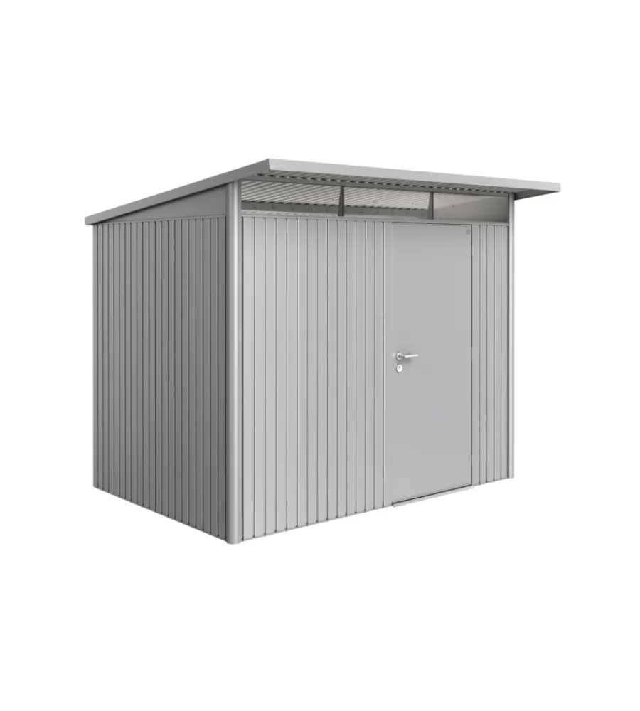 Discount Casetta da giardino "avantgarde a5" in acciaio zincato colore argento metallizzato con porta battente semplice 260x220x218 cm Casette Da Giardino