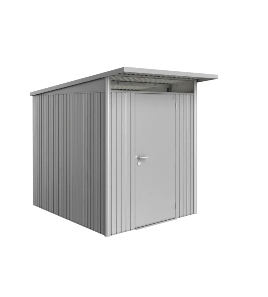 Best Casetta da giardino "avantgarde a2" in acciaio zincato colore argento metallizzato con porta battente semplice 180x260x218 cm Casette Da Giardino