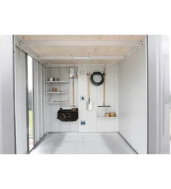 Casette Da Giardino-Biohort Casetta da giardino "neo 1b" in acciaio zincato colore argento metallizzato con porta battente doppio 236x180x222 cm - cod. 81060