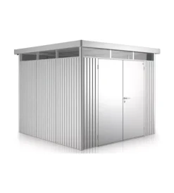 Casette Da Giardino-Biohort Casetta da giardino "highline h5" in acciaio zincato colore argento metallizzato con porta battente doppio 275x315x222 cm - cod. 83069