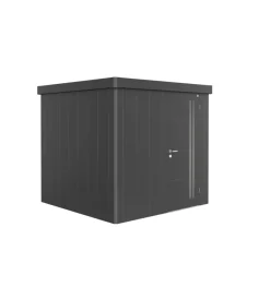 Biohort Casette Da Giardino|Casetta da giardino "neo 2b" in acciaio zincato colore grigio scuro metallizzato con porta battente semplice 236x236x222 cm - cod. 85034