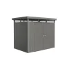 Casette Da Giardino-Biohort Casetta da giardino "highline h2" in acciaio zincato colore grigio quarzo metallizzato con porta battente doppio 275x195x222 cm - cod. 88039