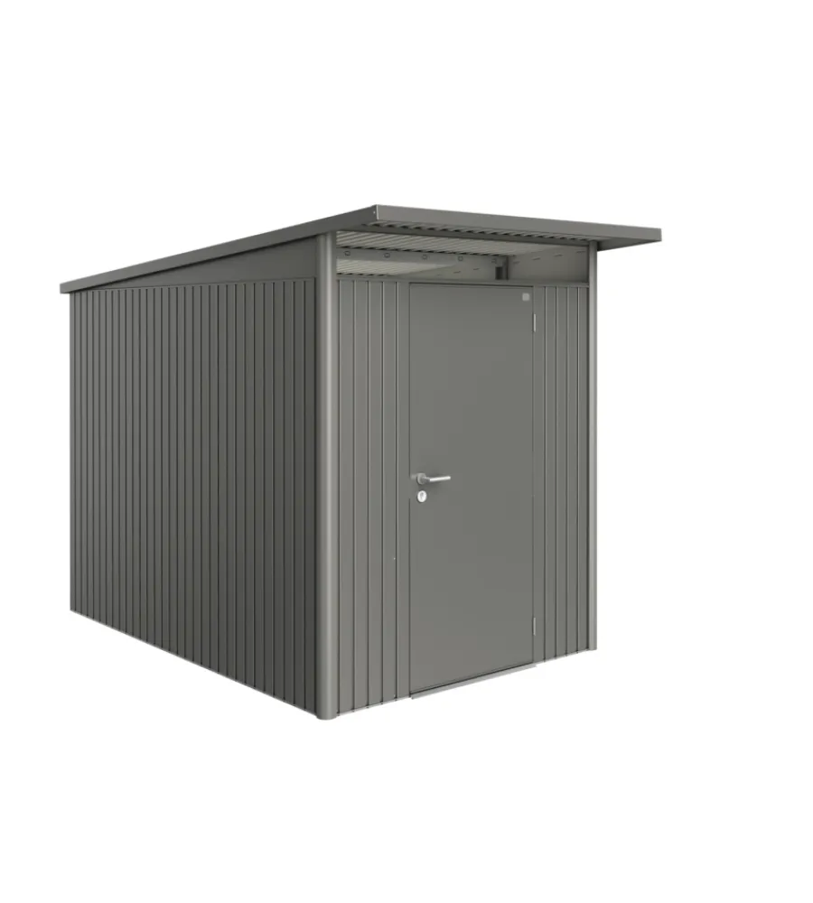 Clearance Casetta da giardino "avantgarde a3" in acciaio zincato colore grigio quarzo metallizzato con porta battente semplice 180x300x218 cm Casette Da Giardino