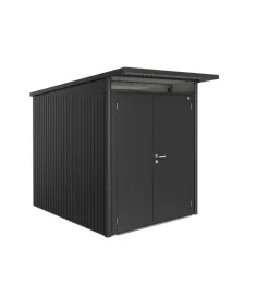 Biohort Casette Da Giardino|Casetta da giardino "avantgarde a2" in acciaio zincato colore grigio scuro metallizzato con porta battente doppia 180x260x218 cm