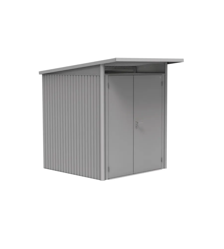Clearance Casetta da giardino "avantgarde a1" in acciaio zincato colore argento metallizzato con porta battente doppia 180x220x218 cm Casette Da Giardino