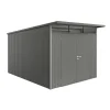 Biohort Casette Da Giardino|Casetta da giardino "avantgarde a8" in acciaio zincato colore grigio quarzo metallizzato con porta battente doppia 260x380x222 cm