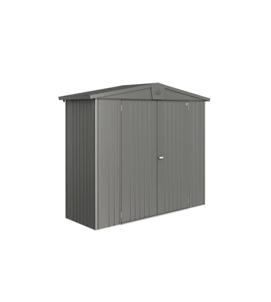 Biohort Casette Da Giardino|Casetta da giardino "europa 2a" in acciaio zincato colore grigio quarzo metallizzato 244x84x203 cm