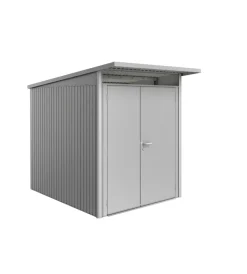 Discount Casetta da giardino "avantgarde a2" in acciaio zincato colore argento metallizzato con porta battente doppia 180x260x218 cm Casette Da Giardino