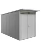 Discount Casetta da giardino "avantgarde a4" in acciaio zincato colore argento metallizzato con porta battente doppia 180x380x222 cm Casette Da Giardino