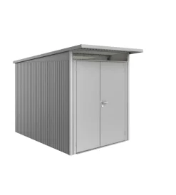 Biohort Casette Da Giardino|Casetta da giardino "avantgarde a3" in acciaio zincato colore argento metallizzato con porta battente doppia 180x300x218 cm
