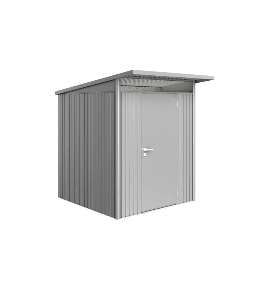 Hot Casetta da giardino "avantgarde a1" in acciaio zincato colore argento metallizzato con porta battente semplice 180x220x218 cm Casette Da Giardino
