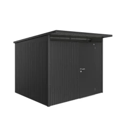 Sale Casetta da giardino "avantgarde a6" in acciaio zincato colore grigio scuro metallizzato con porta battente semplice 260x260x218 cm Casette Da Giardino
