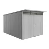 New Casetta da giardino "avantgarde a8" in acciaio zincato colore argento metallizzato con porta battente semplice 260x380x222 cm Casette Da Giardino