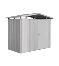 Discount Casetta da giardino "panorama p1" in acciaio zincato colore argento metallizzato con porta battente semplice 273x158x227 cm - cod. 13020 Casette Da Giardino