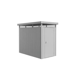 Sale Casetta da giardino "highline hs" in acciaio zincato colore argento metallizzato con porta battente semplice 155x275x222 cm - cod. 83010 Casette Da Giardino