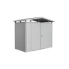 Best Casetta da giardino "panorama p1" in acciaio zincato colore argento metallizzato con porta battente doppio 273x158x227 cm - cod. 13029 Casette Da Giardino