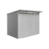 Casetta da giardino "avantgarde a5" in acciaio zincato colore argento metallizzato con porta battente doppia 260x220x218 cm Casette Da Giardino