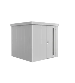 Biohort Casette Da Giardino|Casetta da giardino "neo 2b" in acciaio zincato colore argento metallizzato con porta battente semplice 236x236x222 cm - cod. 81034