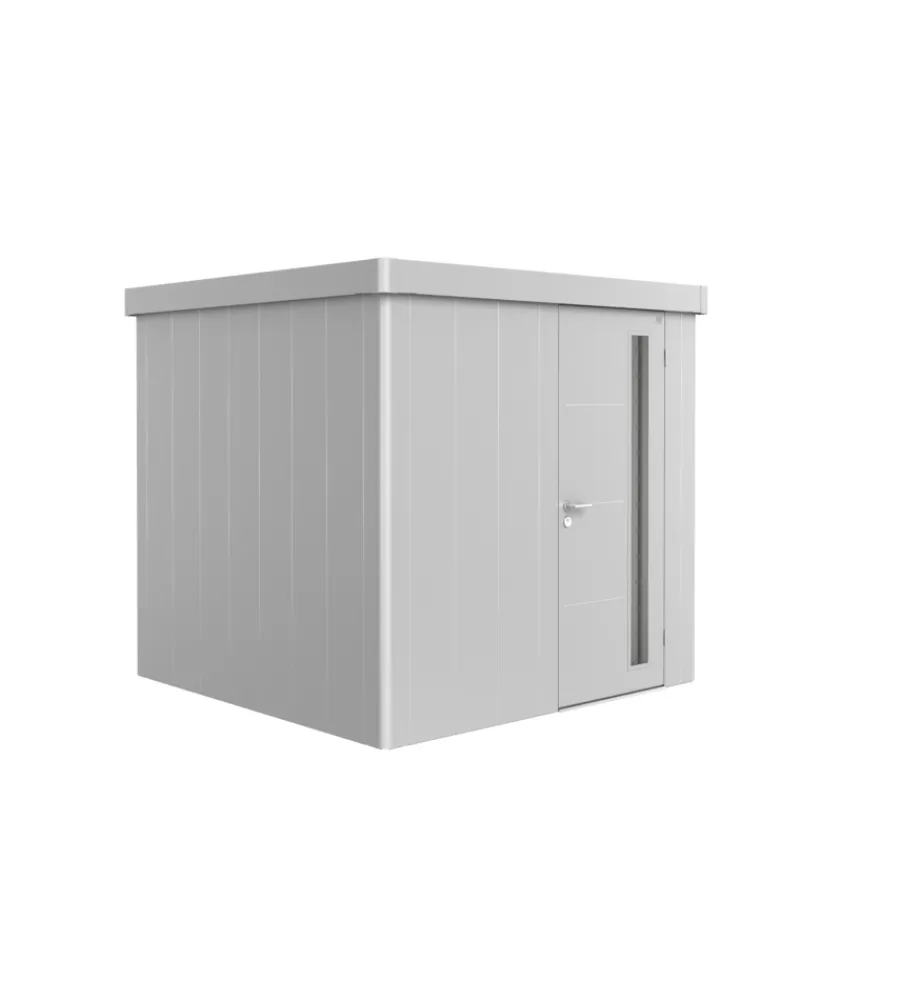 Biohort Casette Da Giardino|Casetta da giardino "neo 2b" in acciaio zincato colore argento metallizzato con porta battente semplice 236x236x222 cm - cod. 81034