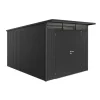 Outlet Casetta da giardino "avantgarde a8" in acciaio zincato colore grigio scuro metallizzato con porta battente doppia 260x380x222 cm Casette Da Giardino