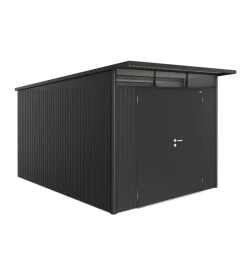 Outlet Casetta da giardino "avantgarde a8" in acciaio zincato colore grigio scuro metallizzato con porta battente doppia 260x380x222 cm Casette Da Giardino