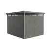 Biohort Casette Da Giardino|Casetta da giardino "highline h5" in acciaio zincato colore grigio quarzo metallizzato con porta battente doppio 275x315x222 cm - cod. 88069