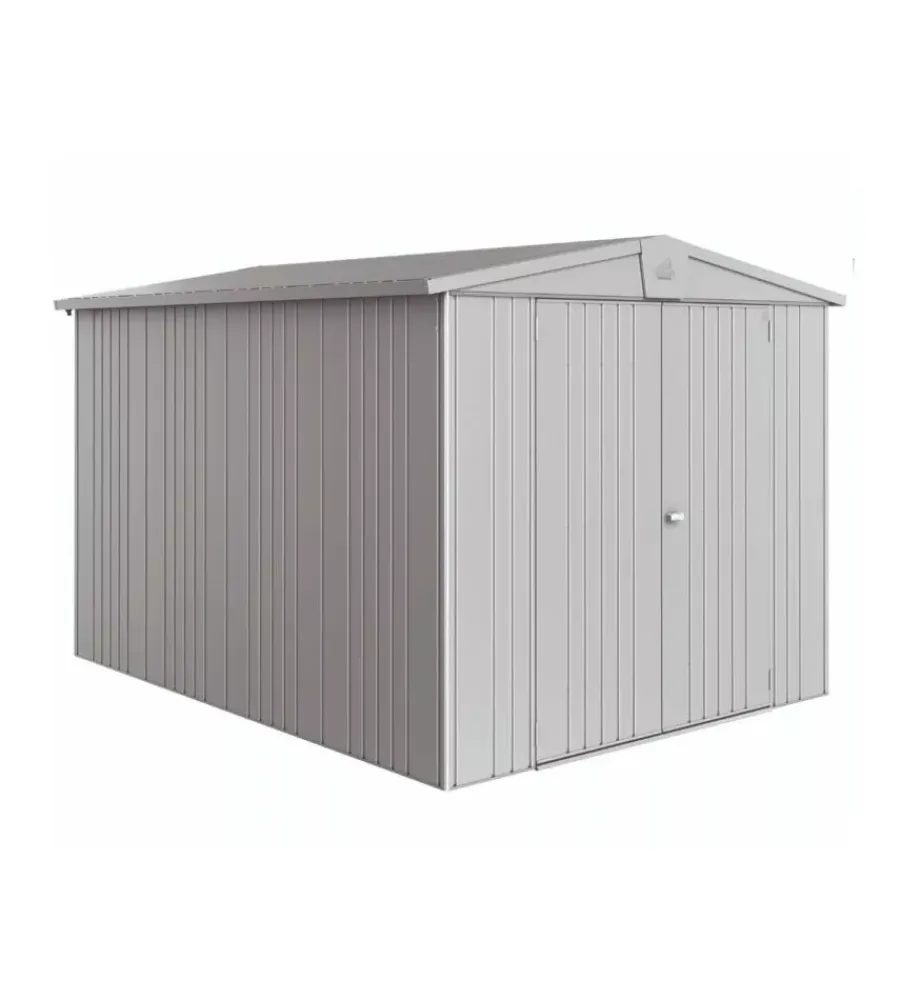 New Casetta da giardino "europa 6" in acciaio zincato colore argento metallizzato 244x300x203 cm Casette Da Giardino