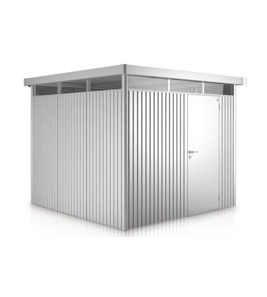 Best Casetta da giardino "highline h5" in acciaio zincato colore argento metallizzato con porta battente semplice 275x315x222 cm - cod. 83060 Casette Da Giardino