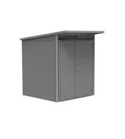 Online Casetta da giardino "avantgarde a1" in acciaio zincato colore grigio quarzo metallizzato con porta battente doppia 180x220x218 cm Casette Da Giardino