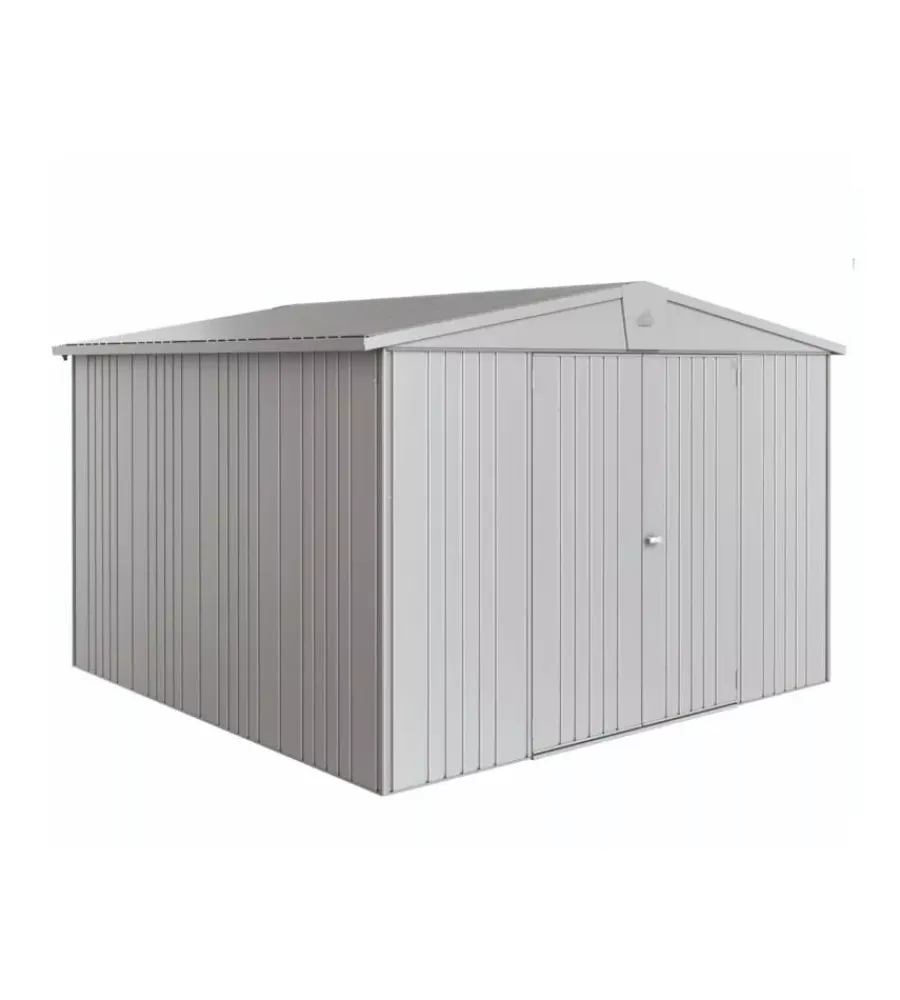 Online Casetta da giardino "europa 7" in acciaio zincato colore argento metallizzato 316x300x209 cm Casette Da Giardino