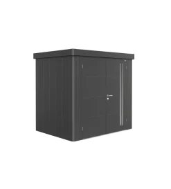 Casette Da Giardino-Biohort Casetta da giardino "neo 1b" in acciaio zincato colore grigio scuro metallizzato con porta battente doppio 236x180x222 cm - cod. 85060