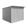 Hot Casetta da giardino "avantgarde a7" in acciaio zincato colore argento metallizzato con porta battente doppia 260x300x218 cm Casette Da Giardino