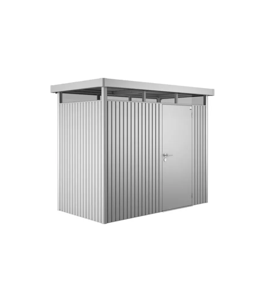 Best Casetta da giardino "highline h1" in acciaio zincato colore argento metallizzato con porta battente semplice 275x155x222 cm - cod. 83020 Casette Da Giardino