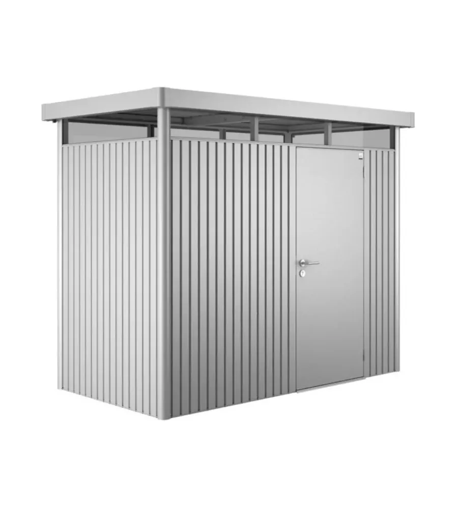 Best Casetta da giardino "highline h1" in acciaio zincato colore argento metallizzato con porta battente semplice 275x155x222 cm - cod. 83020 Casette Da Giardino
