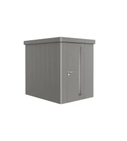 Casette Da Giardino-Biohort Casetta da giardino "neo 2a" in acciaio zincato colore grigio quarzo metallizzato con porta battente semplice 180x236x222 cm - cod. 87006