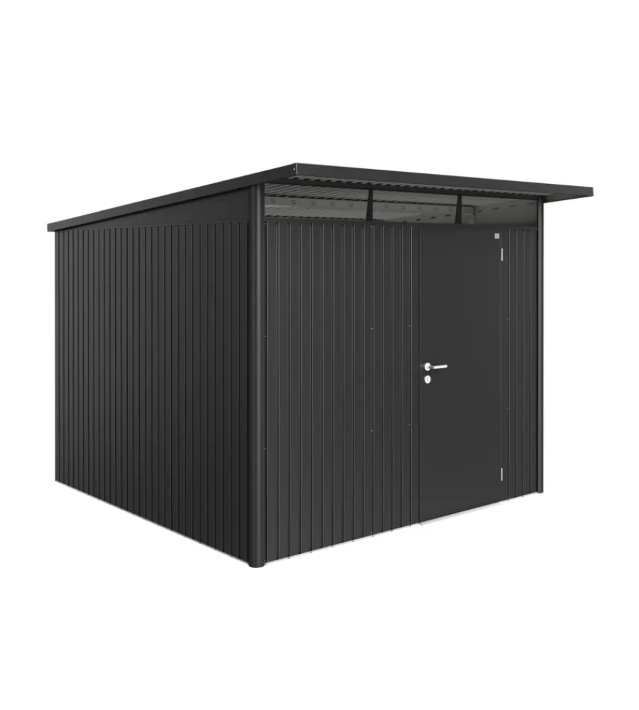 Clearance Casetta da giardino "avantgarde a7" in acciaio zincato colore grigio scuro metallizzato con porta battente semplice 260x300x218 cm Casette Da Giardino
