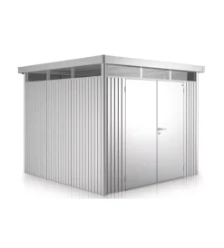 Biohort Casette Da Giardino|Casetta da giardino "highline h4" in acciaio zincato colore argento metallizzato con porta battente doppio 275x275x222 cm - cod. 83059
