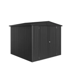 Biohort Casette Da Giardino|Casetta da giardino "europa 4" in acciaio zincato colore grigio scuro metallizzato 244x228x203 cm